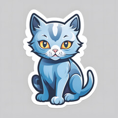 Blue cat sticker