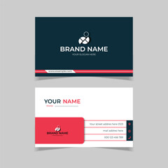 Naklejka na ściany i meble elegant modern business card design template black white red