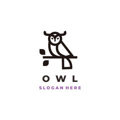 owl modern logo vector