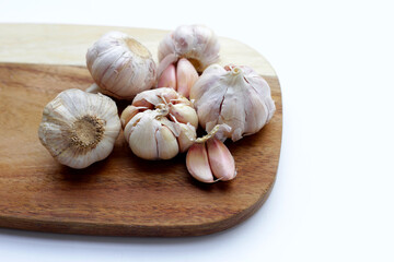 Garlic on a White background.