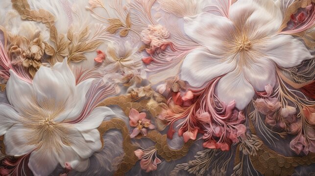 an image of a textured background showcasing the intricate embroidery of silk organza