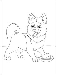 Cute coloring page of happy dog, simple coloring page