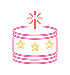 neon party birthday cake and candle