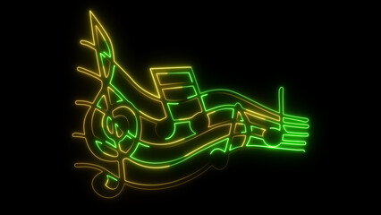 Obraz premium Abstract Music Background with Glowing and Musical Symbols. background. musical notes.
