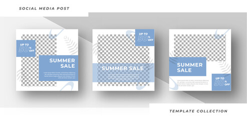 Summer sale design collection social media posts