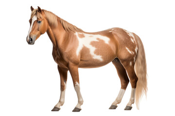 Obraz premium a beautiful horse full body on a white background studio shot isolated PNG