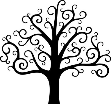 Broad Swirly Tree Illustration