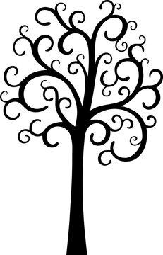 Round Swirly Tree Illustration