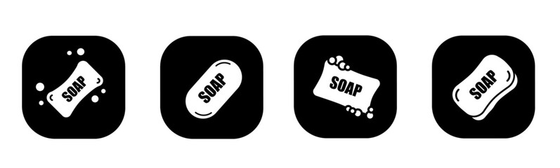 Soap icon in flat. A soap icon design. Stock vector. - obrazy, fototapety, plakaty