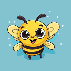 vector cute bee cartoon vector icon illustration
