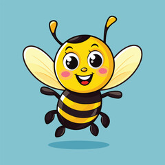 vector cute bee cartoon vector icon illustration