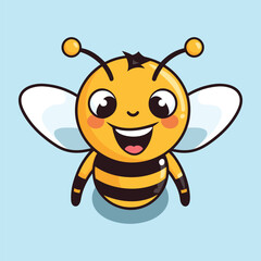 vector cute bee cartoon vector icon illustration