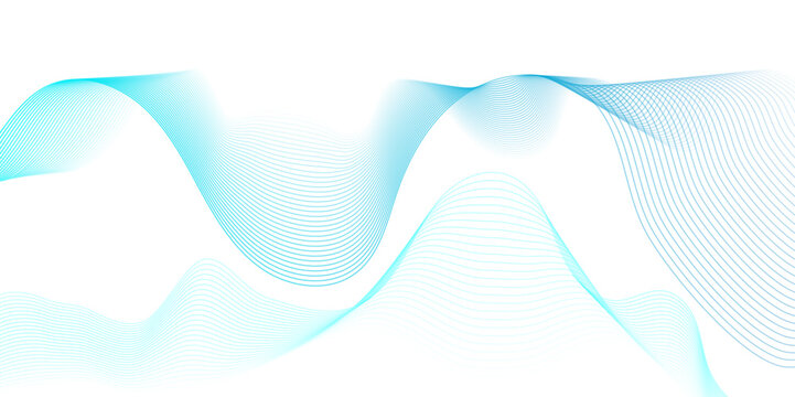Abstract blue blend waves lines and technology background. Modern blue flowing wave lines and glowing moving lines. Futuristic technology and sound wave lines background. © MdLothfor