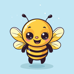 Obraz premium vector cute bee cartoon vector icon illustration