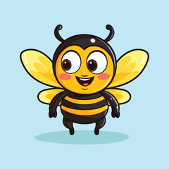 vector cute bee cartoon vector icon illustration