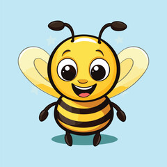 vector cute bee cartoon vector icon illustration