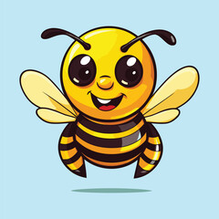 vector cute bee cartoon vector icon illustration