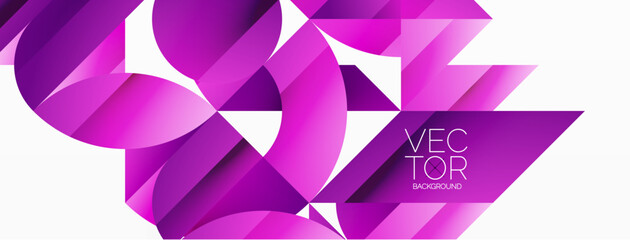 Abstract masterpiece formed by delicate interplay of circles, squares, and triangles. Geometric elements converge in harmonious chaos, evoking sense of modern creativity. Symphony of shapes