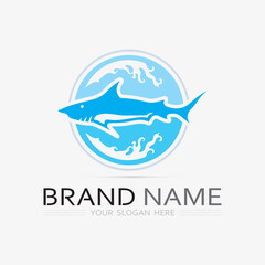 Fish abstract icon design logo template,Creative vector symbol of fishing club or online shop.