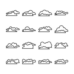 Vector Line Set of Different Clouds Illustration