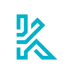 Monogram initial K letter mark logo design. Monogram design vector K logo. Monogram initial letter mark K logo. Design simple K monogram
