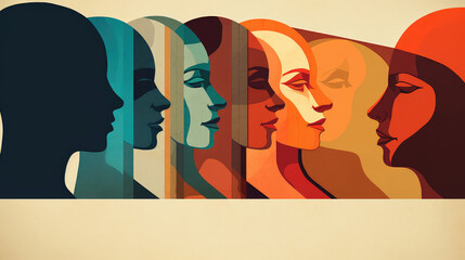 Illustration of human head profiles