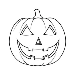 Halloween jack o lantern out line art