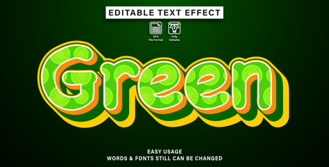 editable text effect green