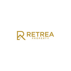 initial letter R real estate and house logo design vector illustration