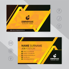 Set of yellow and black Modern Corporate Business Card Design Templates, vector eps 10