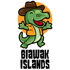 Biawak Dragon Island Tour Logo Mascot Template