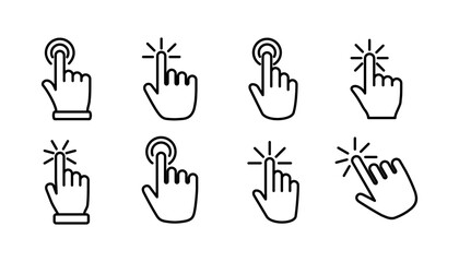 hand click icon vector. clicking finger icon. pointer icon