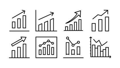Growing graph Icon vector. Chart icon. Graph Icon