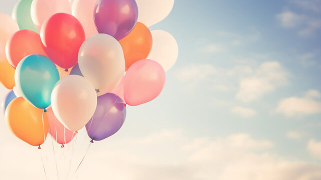 Colorful Balloons with a Retro Instagram Filter