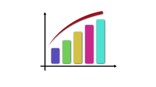 Grow chart business concept. colorful growth graph animation, Financial figures and diagrams showing increasing profits. k1_1366