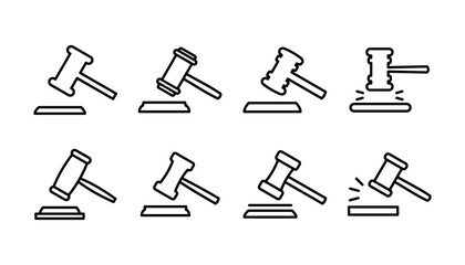 Gavel icon vector. judge gavel icon. auction hammer