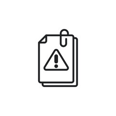 File reject, document error outline icon. Vector illustration. Isolated icon is suitable for web, infographics, interfaces, and apps.