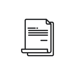 Document, file, paper outline icon. Vector illustration. Isolated icon is suitable for web, infographics, interfaces, and apps.
