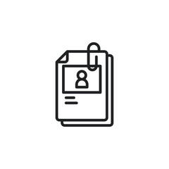 Profile, resume outline icon. Vector illustration. Isolated icon is suitable for web, infographics, interfaces, and apps.