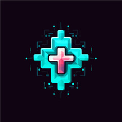 Fototapeta premium pixelete medical logo. vector