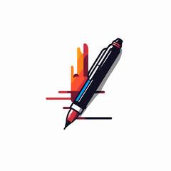 pixelete pen logo. vector