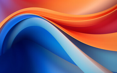 abstract background featuring vibrant and dynamic bent spherical shapes in warm colors. 