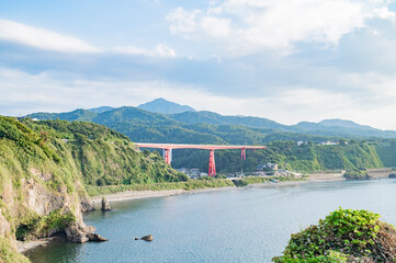 新潟　米山大橋と福浦海岸