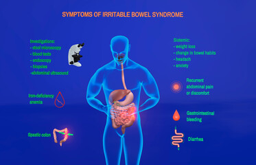 3D render illustration of  irritable bowel syndrome
