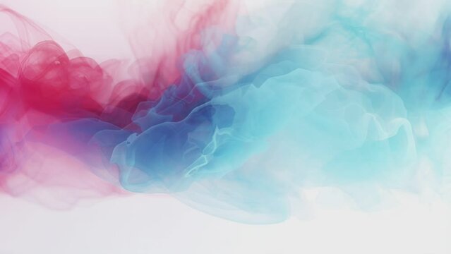 abstract splash watercolor hand drawn on white background. Fantasy sky with colorful smokes. Seamless and infinity looping video animation 