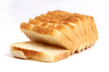 Sandwich white bread on white background, new angles