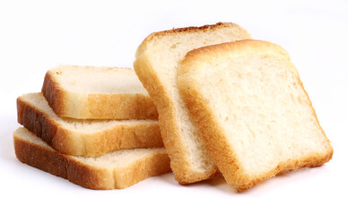 Sandwich white bread on white background, new angles