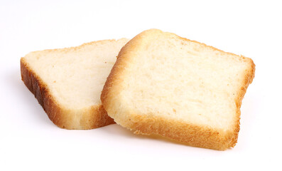 Sandwich white bread on white background, new angles