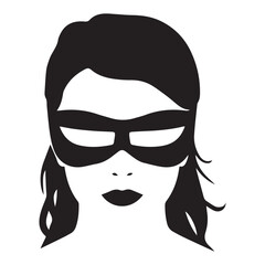Portrait of a woman with a Sunglasses silhouette vector illustration