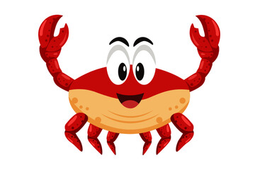 Cute Crab Character Design Illustration